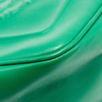 Prada Triangle Shoulder Bag Leather Green SHW