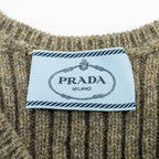 Prada Size 38 Flower Dress Scheerwol Light Grey/Gold/Black