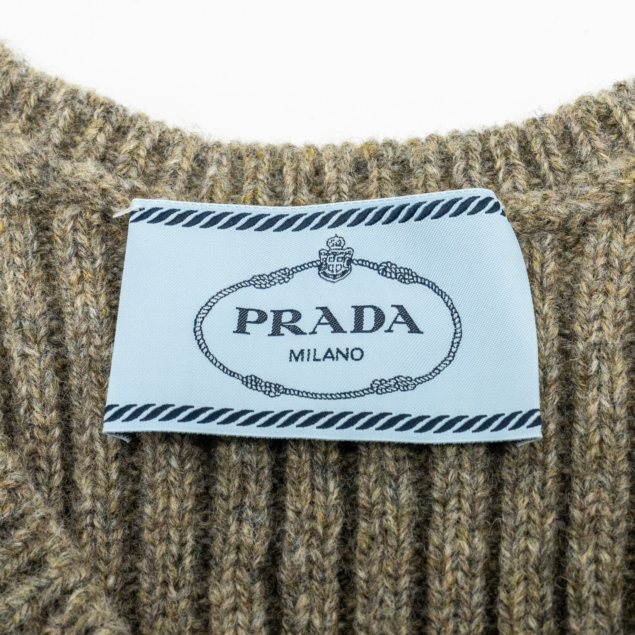Prada Size 38 Flower Dress Scheerwol Light Grey/Gold/Black