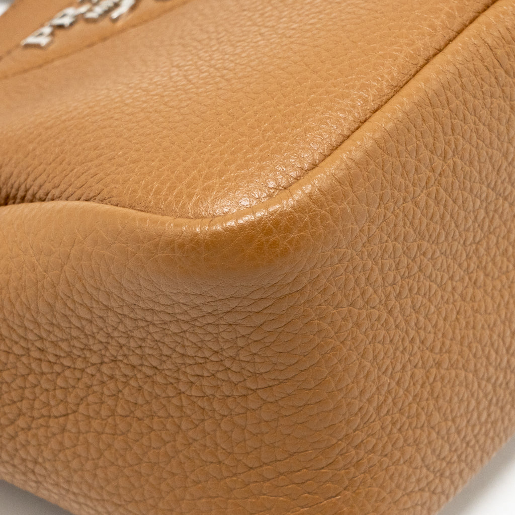 Prada Mini Leather Tote Bag Calfskin Caramel SHW