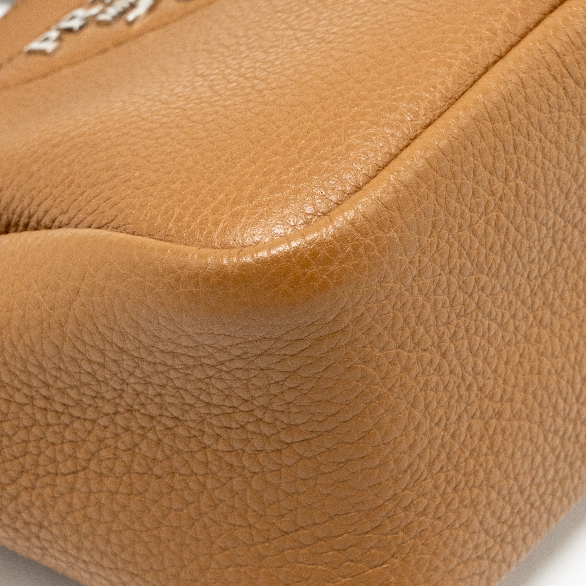 Prada Mini Leather Tote Bag Calfskin Caramel SHW