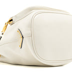 Prada Drawstring Bucket Bag Calfskin White GHW