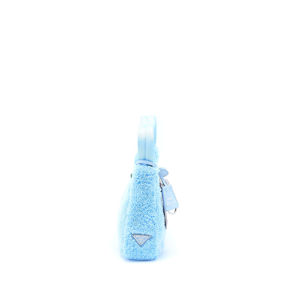 Prada Re-Edition 2000 Terry Mini Bag Blue SHW