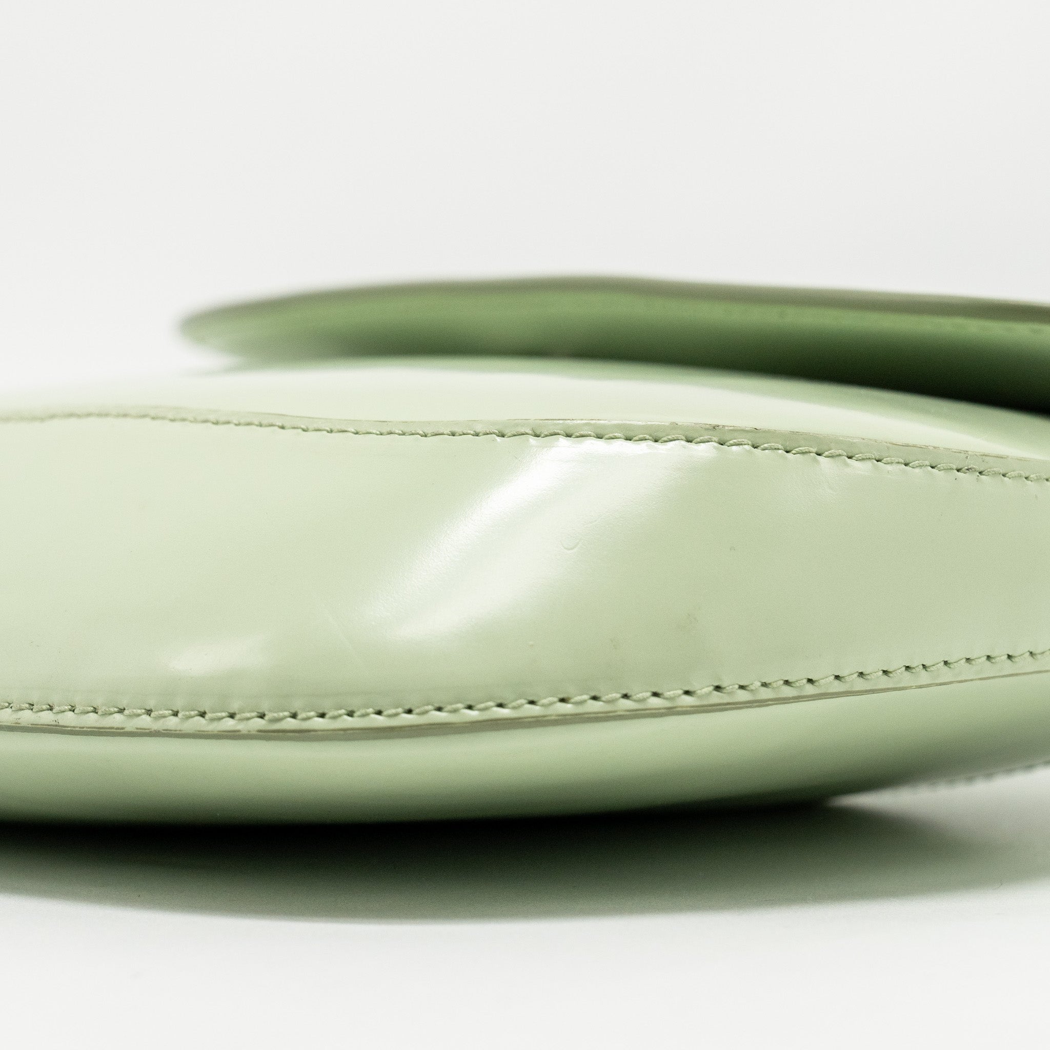 Prada Small Cleo Shoulder Bag Brushed Leather Light Green SHW