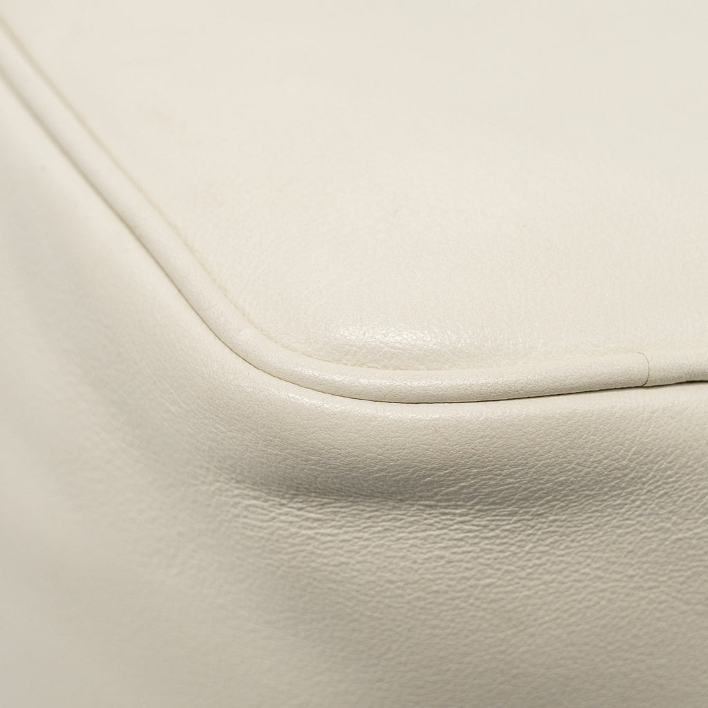 Prada Triangle Shoulder Bag Leather White SHW