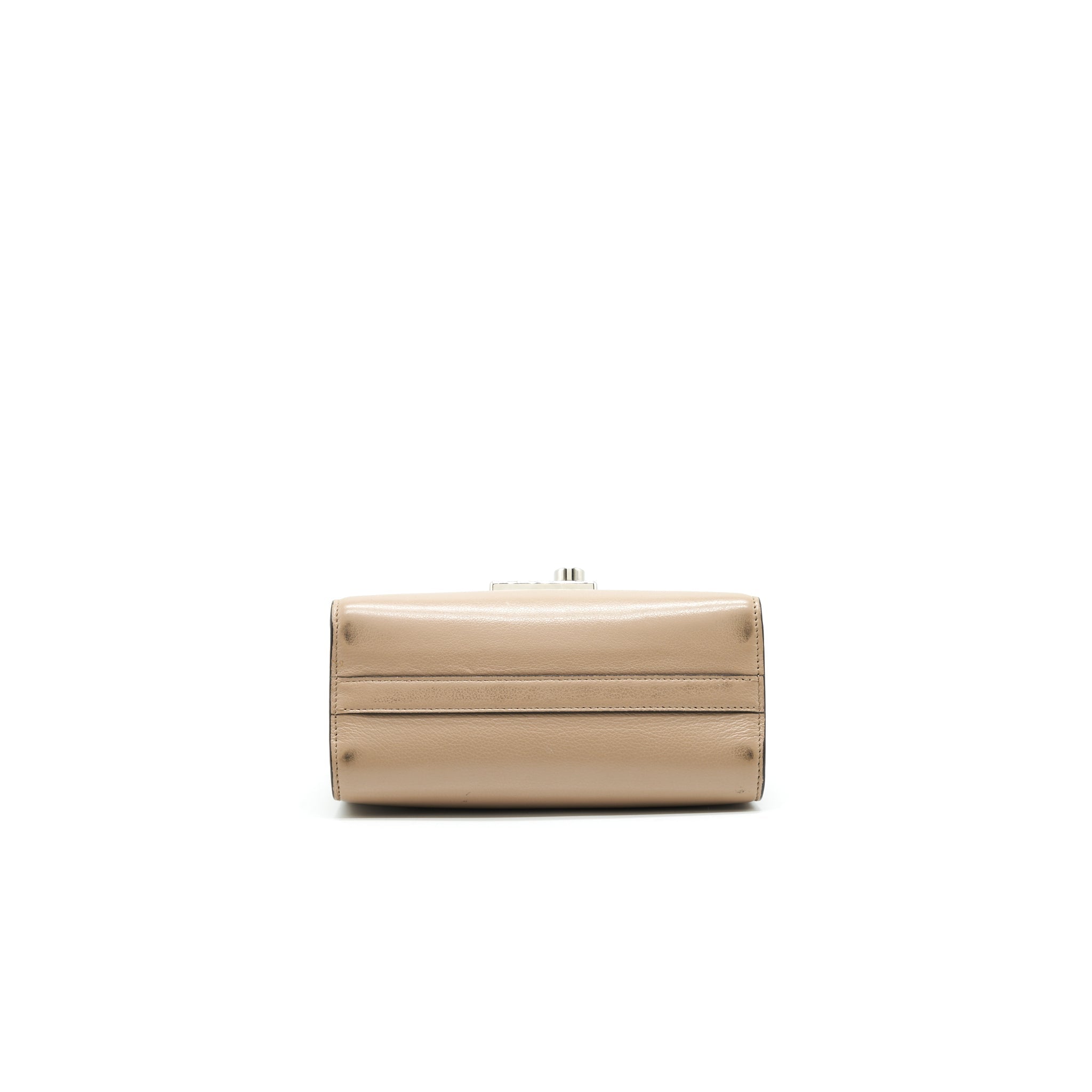 PRADA Small Leather Bag Beige SHW