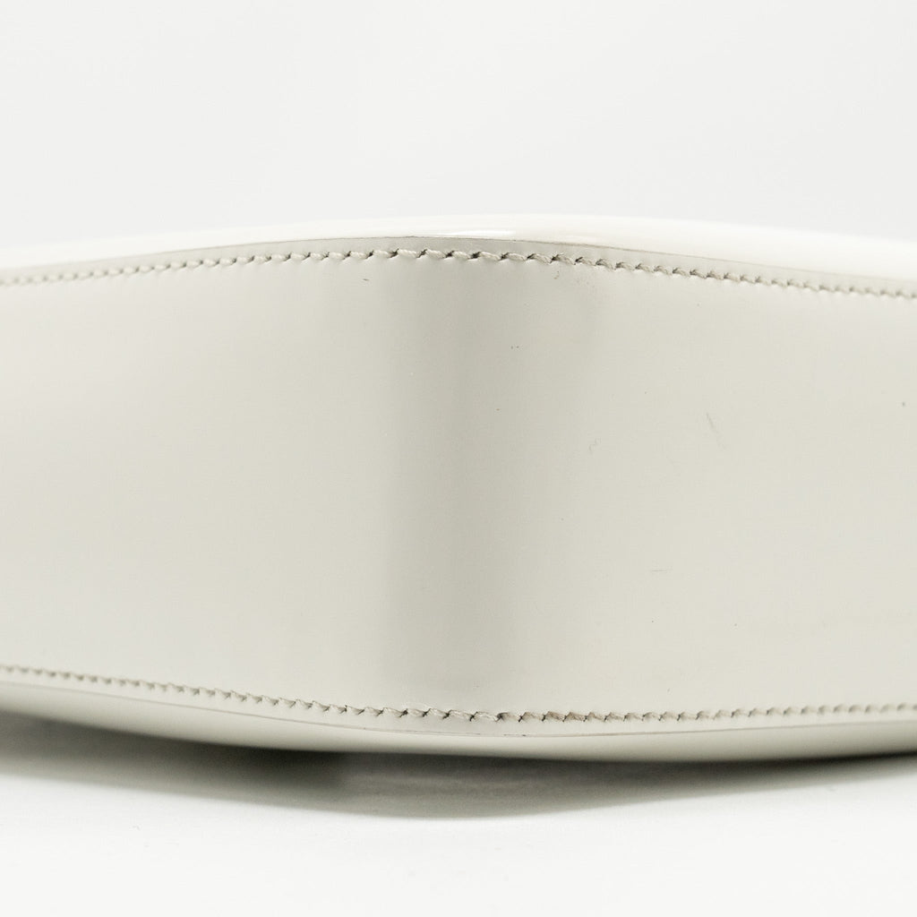 Prada Small Brushed Leather Tote Bag White SHW