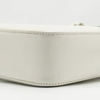 Prada Small Brushed Leather Tote Bag White SHW