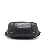 PRADA Prugna Soft Calfskin Leather Shopping Tote Bag Black