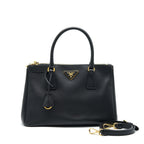 Prada Small Saffiano Leather Tote Bag Black GHW