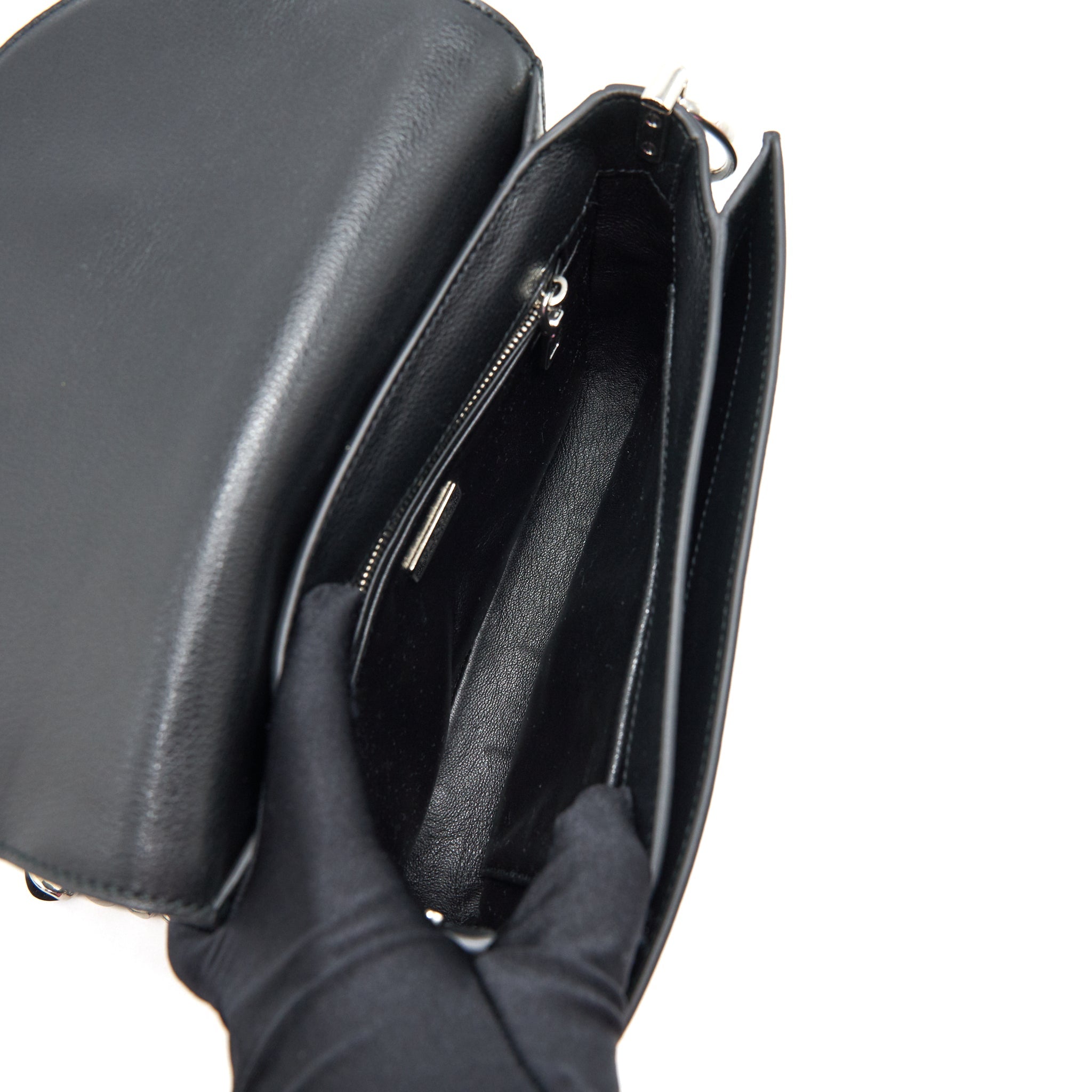 Prada Pattina in Glace Bag calfskin Black SHW