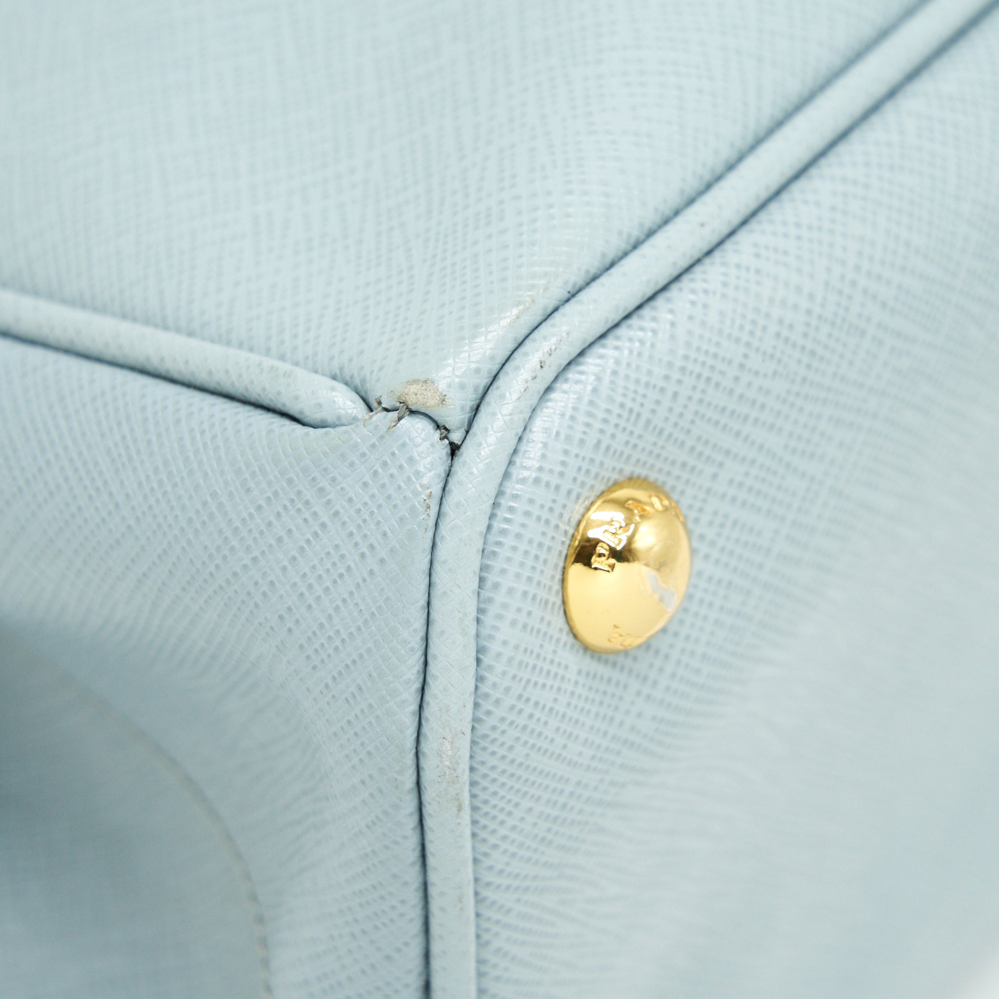 Prada Small Saffiano Leather Tote Bag Light Blue GHW