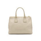 Prada grained calfskin double zip Tote Bag Light Grey GHW