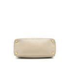 Prada grained calfskin double zip Tote Bag Light Grey GHW