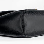 Prada Saffiano Leather Flap Shoulder Bag Calfskin Black GHW