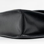 Prada Saffiano Leather Flap Shoulder Bag Calfskin Black GHW