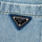 Prada size 36 oversized organic denim shirt Cotton Blue