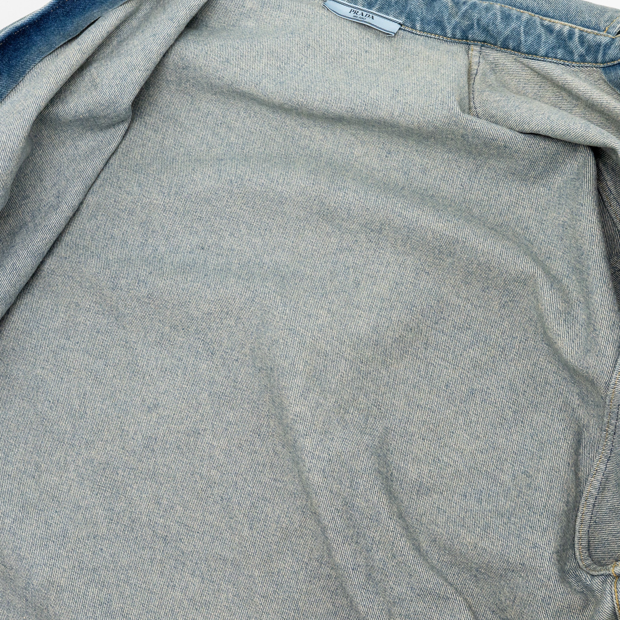 Prada size 36 oversized organic denim shirt Cotton Blue