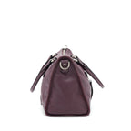 Prada Vitello Phenix Bauletto Tote Bag Grained Calfskin Burgundy SHW