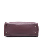 Prada Vitello Phenix Bauletto Tote Bag Grained Calfskin Burgundy SHW