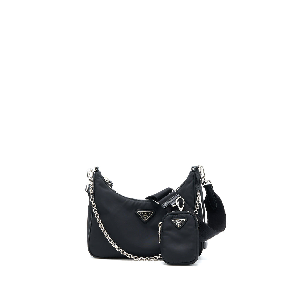 Prada Re-Edition 2005 Re-Nylon Bag Black SHW