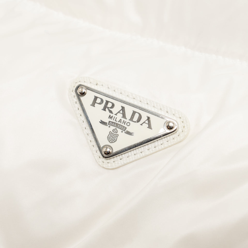 Prada size 40 Re-Nylon cropped down jacket white