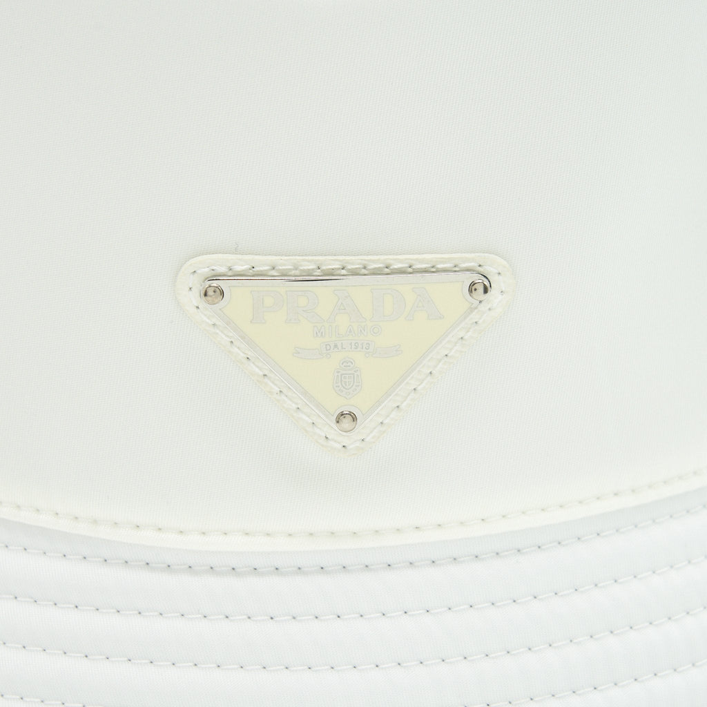 Prada Size M Nylon Bucket Hat White