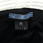 Prada Size M Nylon Bucket Hat In White