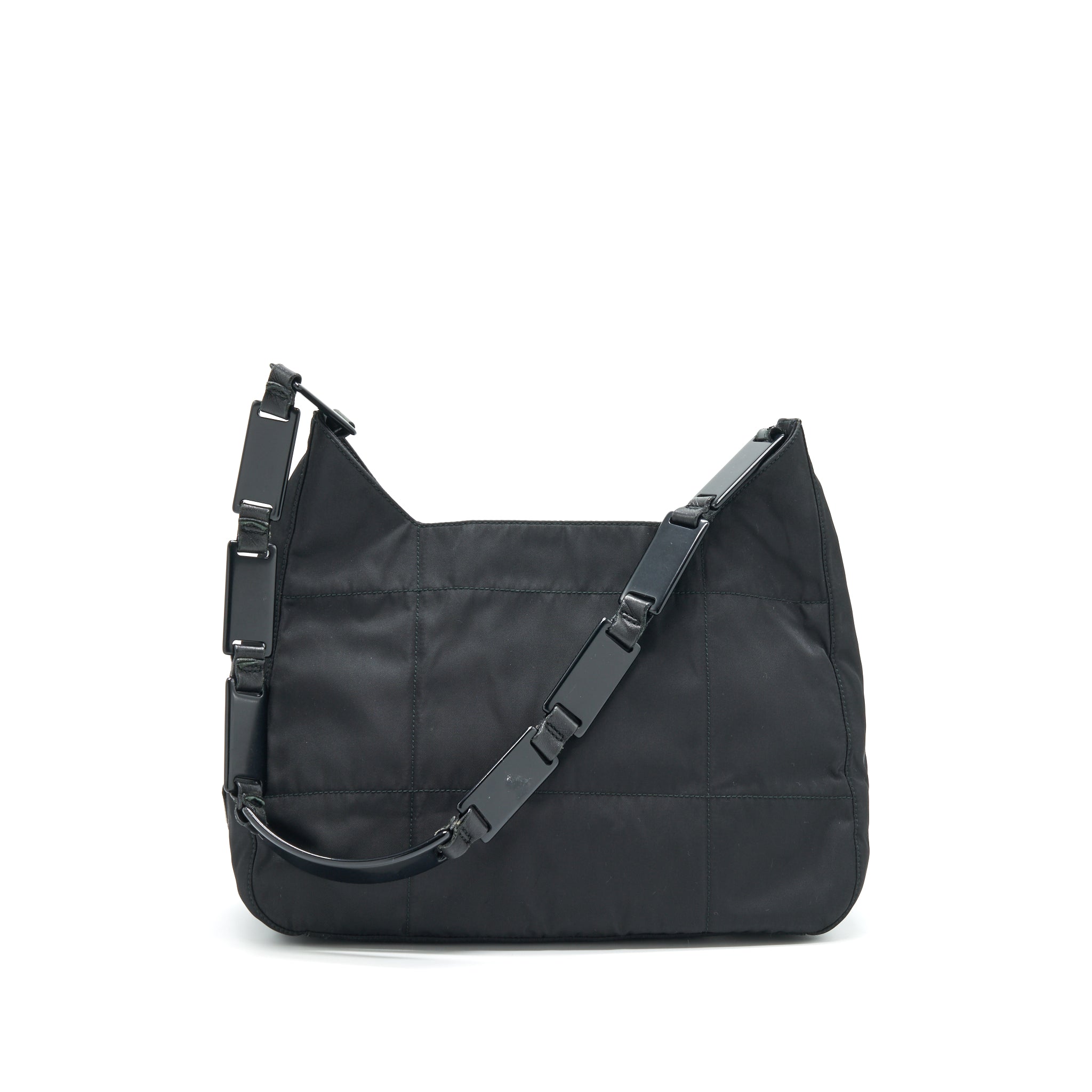 PRADA NYLON SHOULDER BAG IN BLACK