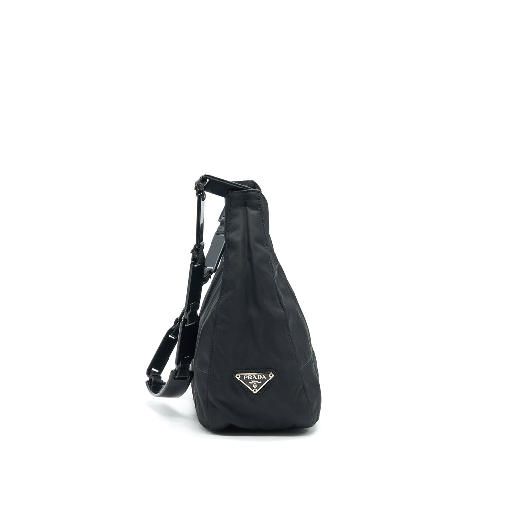 PRADA NYLON SHOULDER BAG IN BLACK