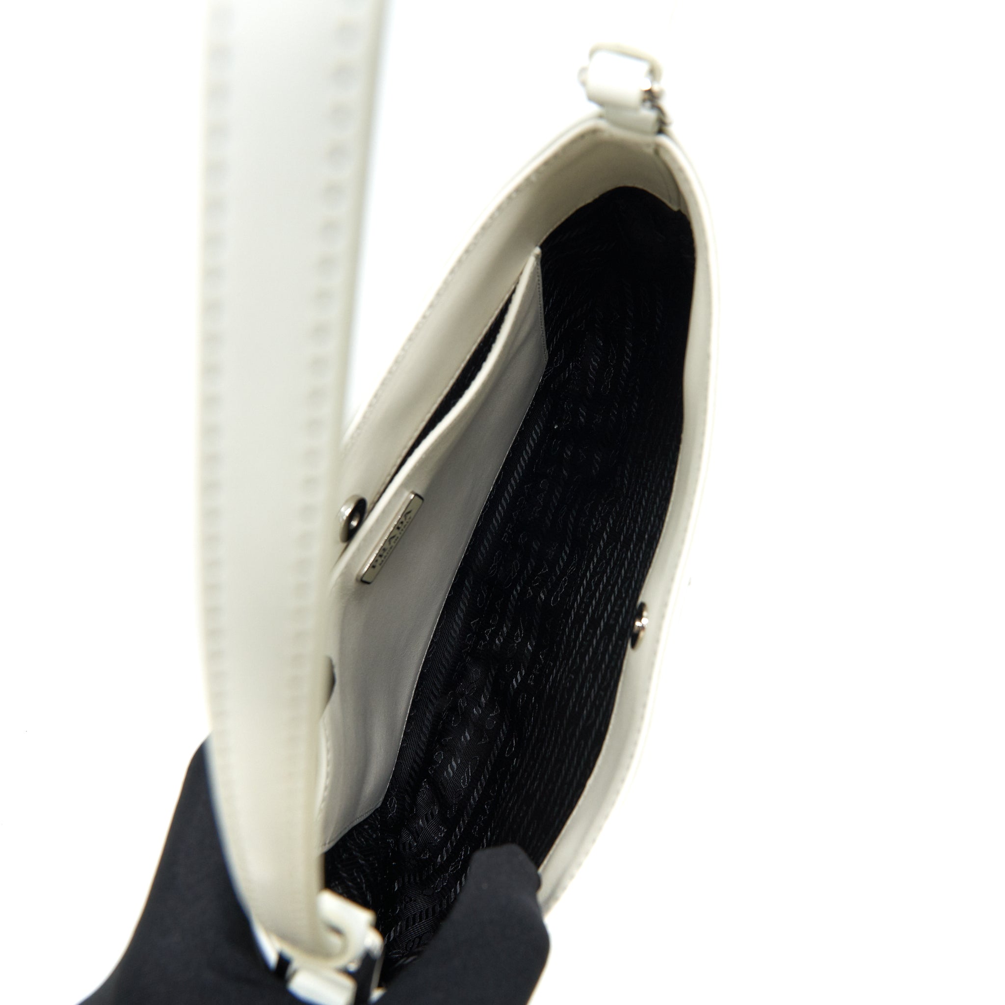 PRADA Cleo Bag in White SHW