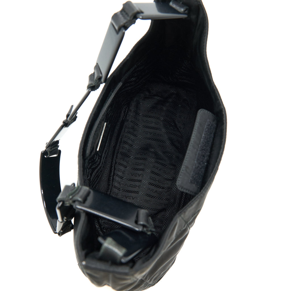 PRADA NYLON SHOULDER BAG IN BLACK