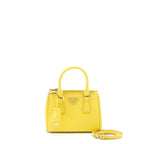 Prada Galleria Mini Tote Saffiano Lux Yellow SHW
