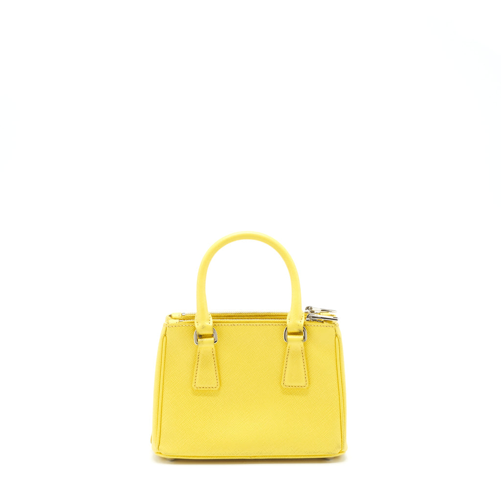 Prada Galleria Mini Tote Saffiano Lux Yellow SHW
