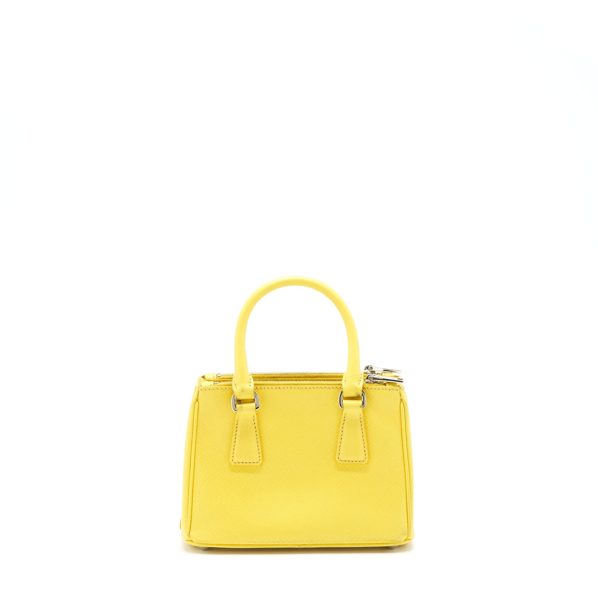 Prada Galleria Mini Tote Saffiano Lux Yellow SHW