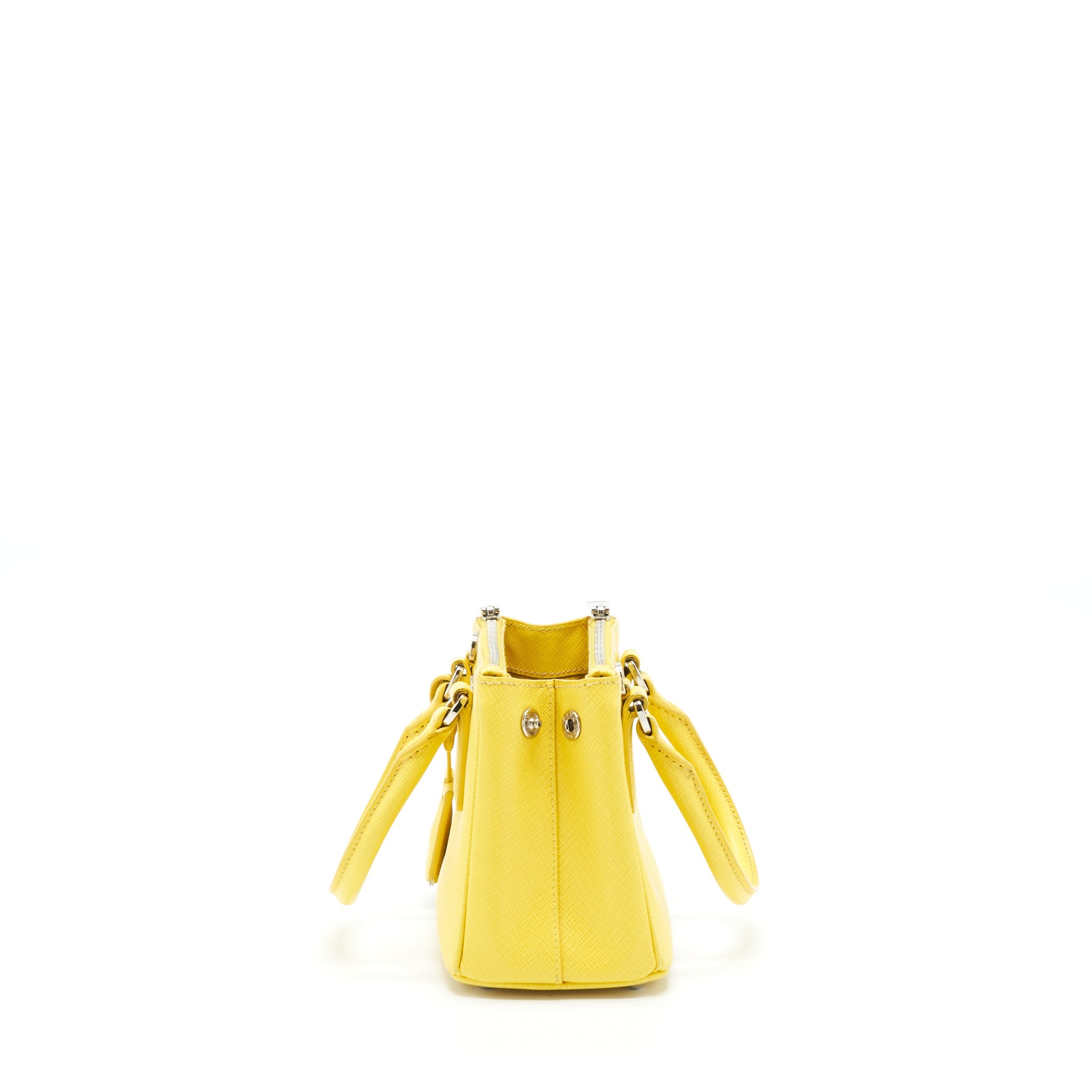 Prada Galleria Mini Tote Saffiano Lux Yellow SHW