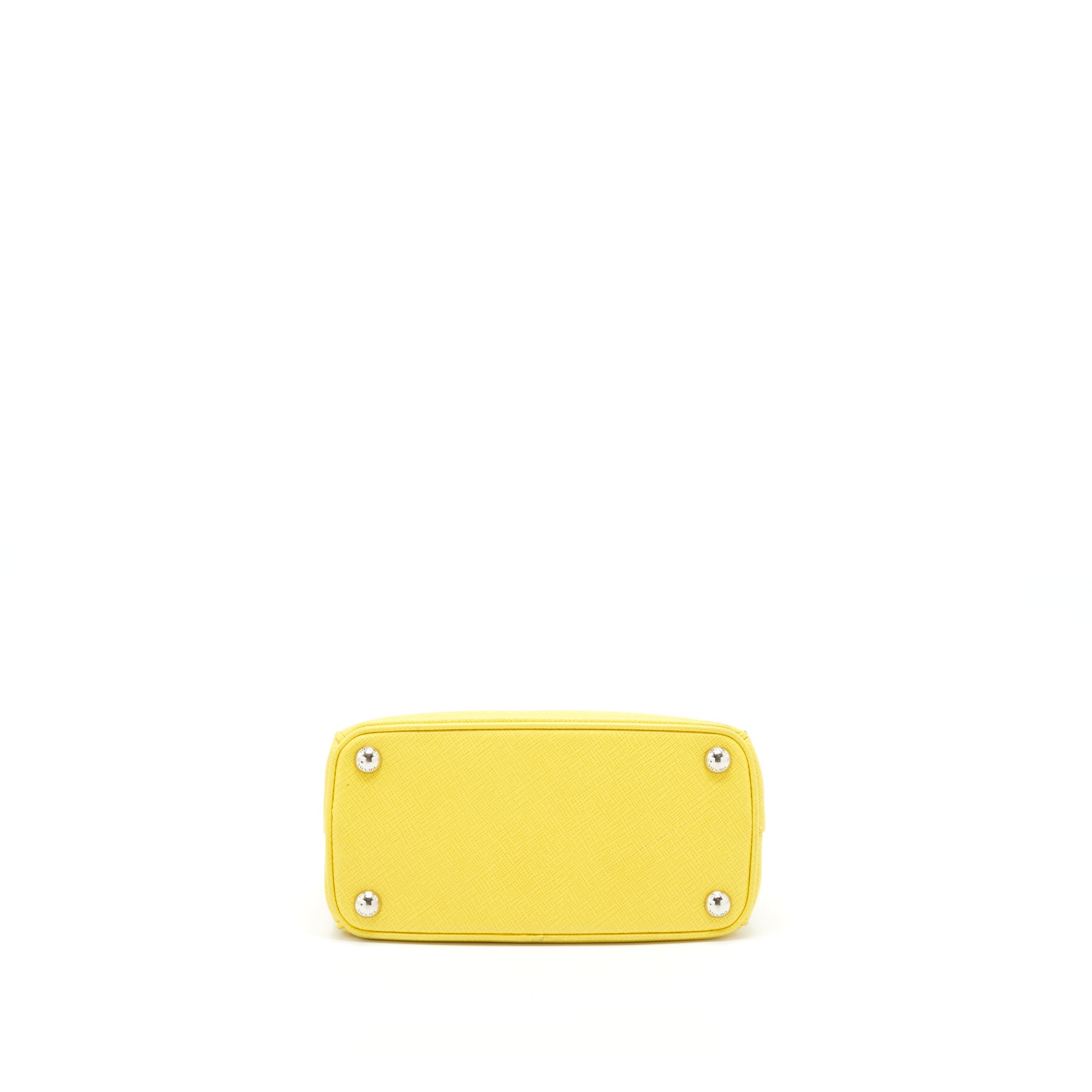 Prada Galleria Mini Tote Saffiano Lux Yellow SHW