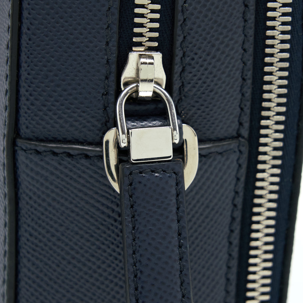 Prada Saffiano Briefcase Navy SHW