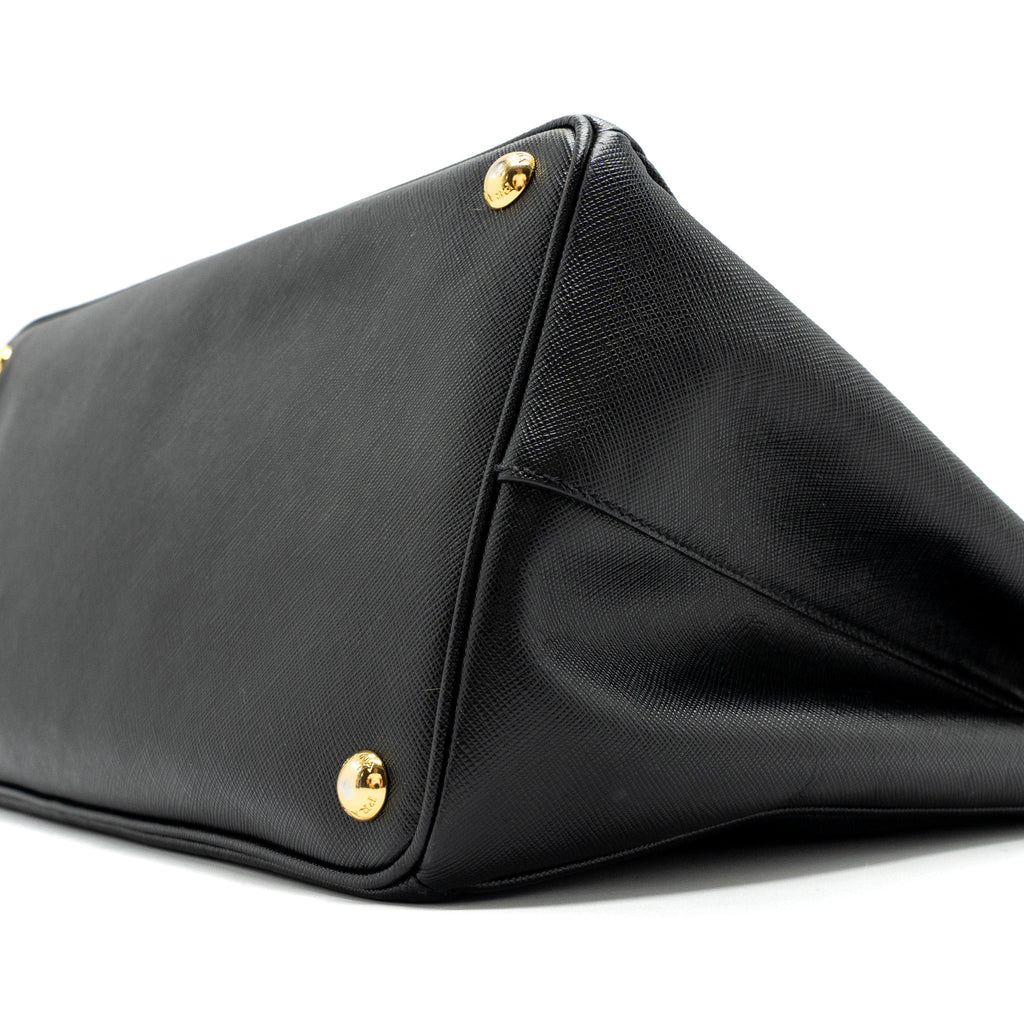 Prada large tote bag saffiano calfskin black GHW