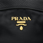 Prada Tessuto Handle Bag Nylon And Leather Black GHW