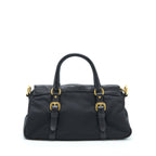 Prada Tessuto Handle Bag Nylon And Leather Black GHW