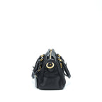 Prada Tessuto Handle Bag Nylon And Leather Black GHW