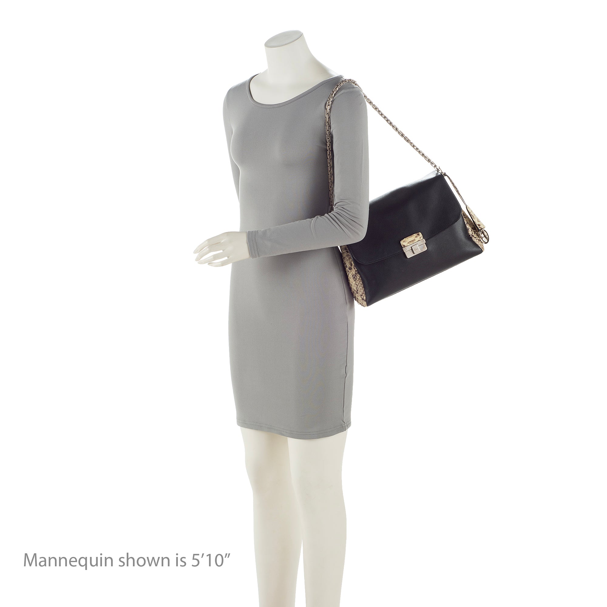 Dior Calfskin Python Diorling Large Shoulder Bag (SHF-22330)