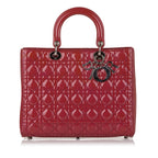Dior Cannage Lady Dior Patent Leather Satchel (SHG-34555)