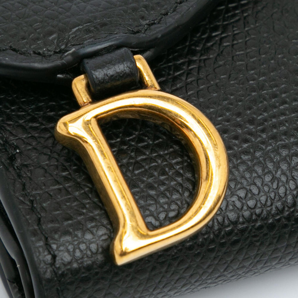 Dior Grained Calfskin Saddle Lotus Wallet