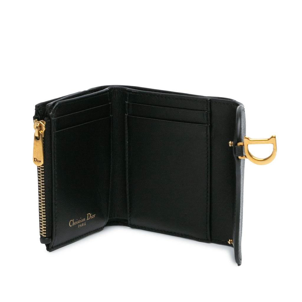 Dior Grained Calfskin Saddle Lotus Wallet