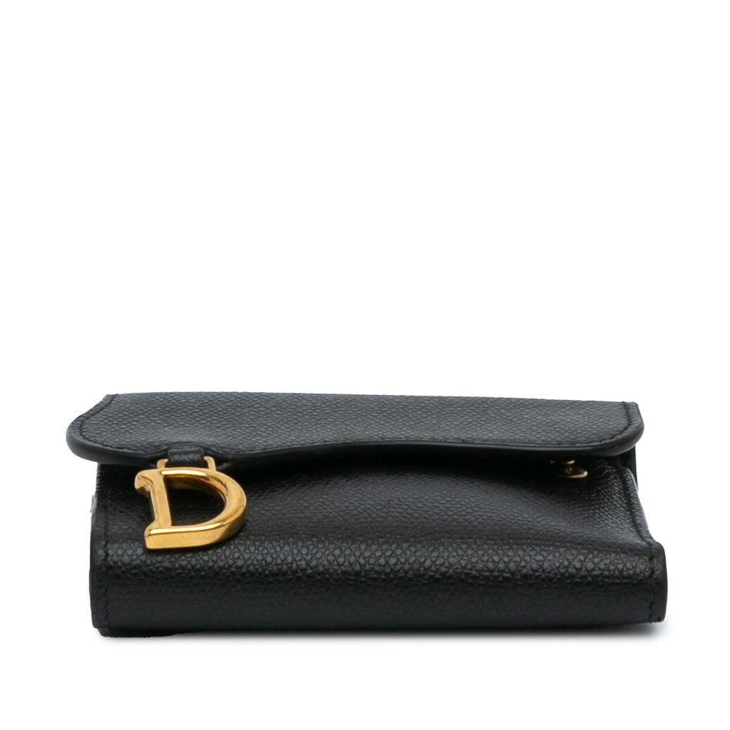 Dior Grained Calfskin Saddle Lotus Wallet