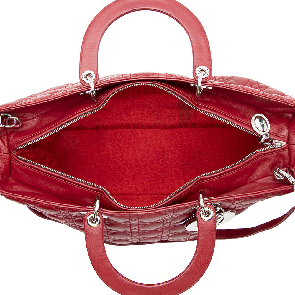 Dior Lambskin Lady Dior Extra Large Tote (SHF-17888)