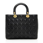 Dior Lambskin Lady Dior Large Tote (SHF-20974)