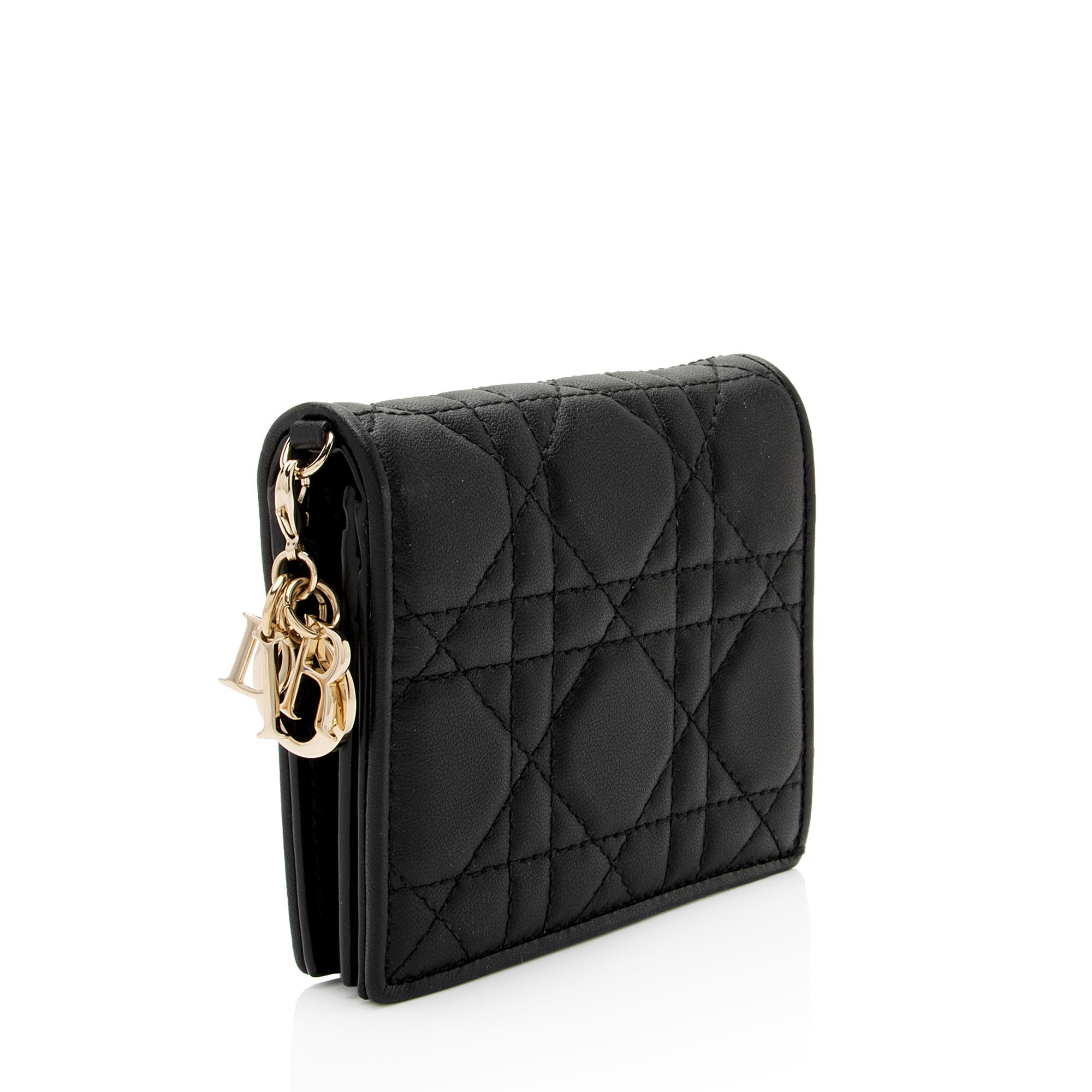 Dior Lambskin Lady Dior Lotus Wallet (SHF-UjrgWJ)